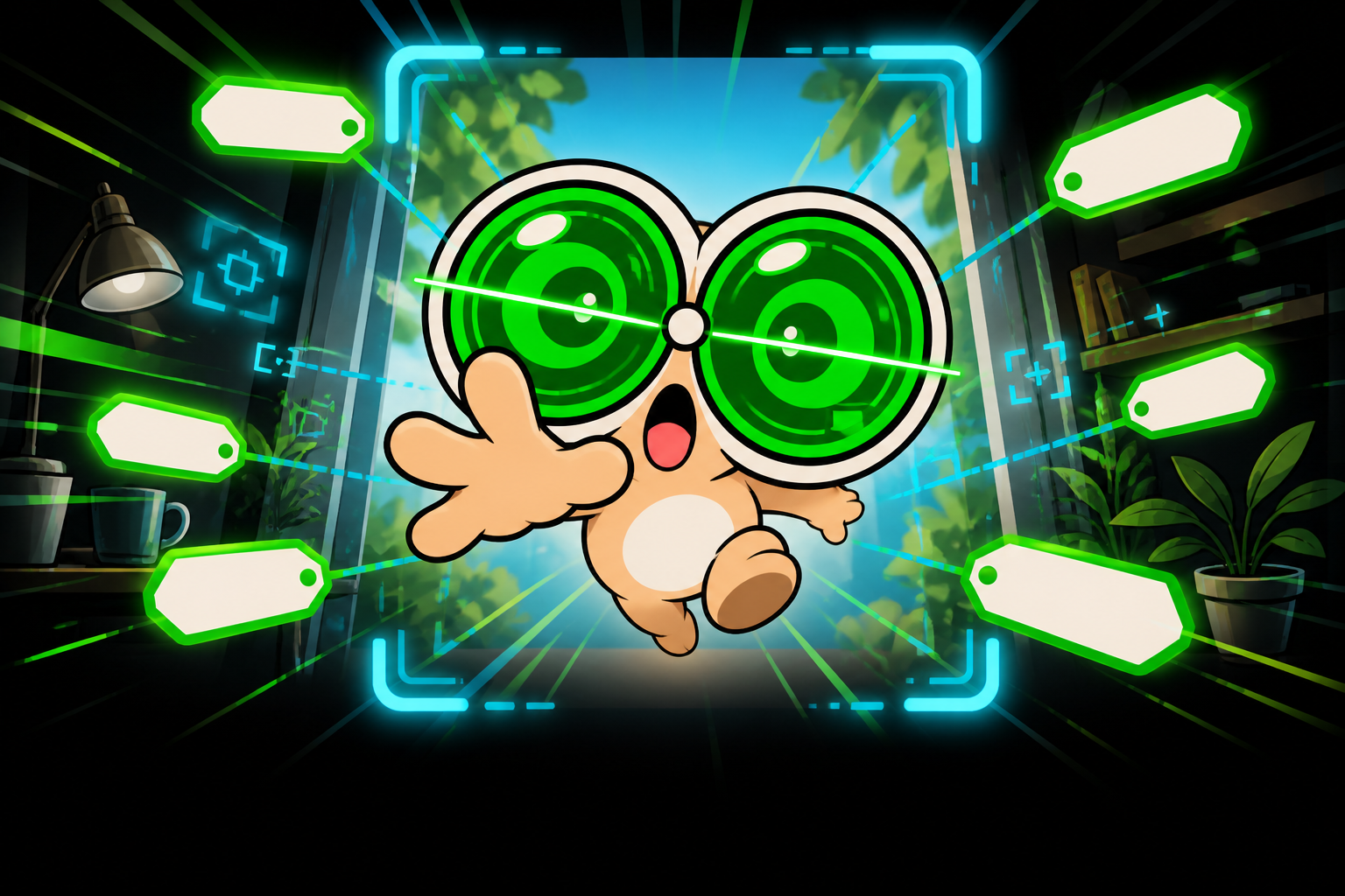 FOUREYES jumping through a cyan AR focus frame